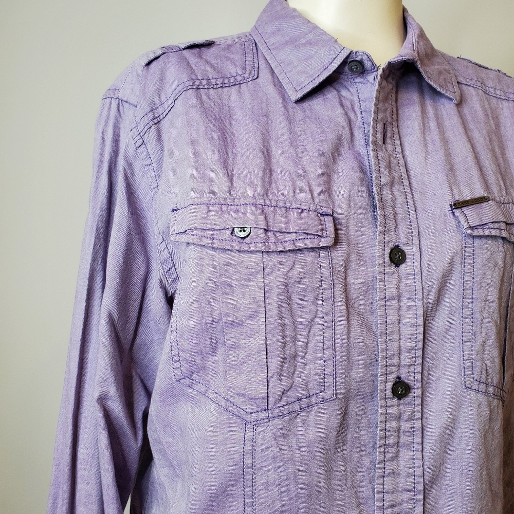 Marc Ecko Lavender Button Down Shirt - image 4